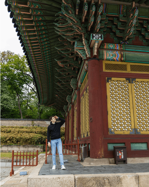 A photograph of Mathias Dragovic in South Korea