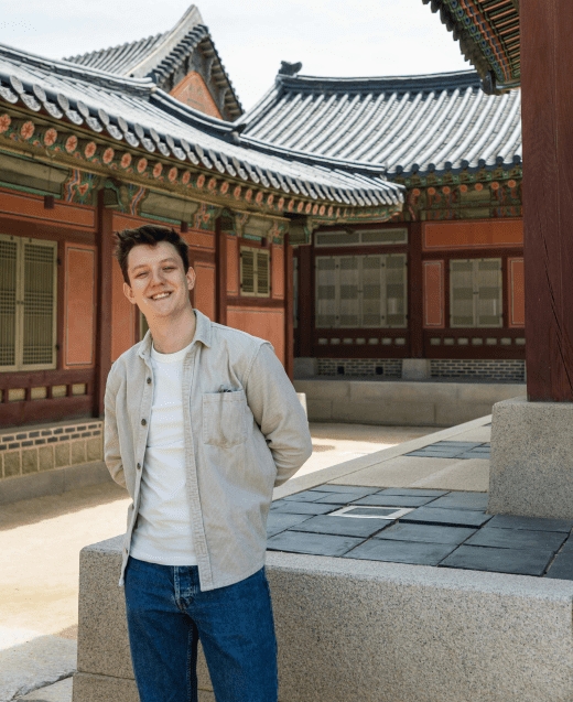 A photograph of Mathias Dragovic in South Korea